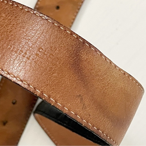 Gucci silver GG buckle black monogram leather belt size 36 - Picture 9 of 13